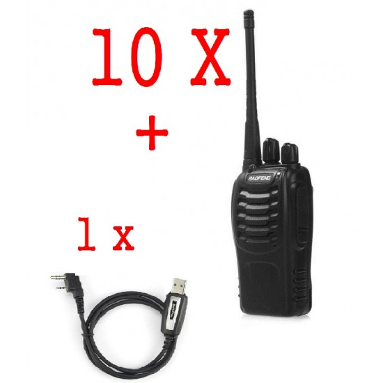 Set 10 statii radio portabile emisie receptie PROGRAMATE in banda de licenta libera, Walkie Talkie, Baofeng BF-888, cu cablu pentru programare prin PC Set 10 statii radio portabile emisie receptie PROGRAMATE in banda de licenta libera, Walkie Talkie, Baofeng BF-888, cu cablu pentru programare prin PC