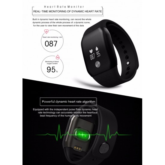 Smartwatch TarTek™ Dinamic Heart Rate si Monitor de oxigen din sange - Blue