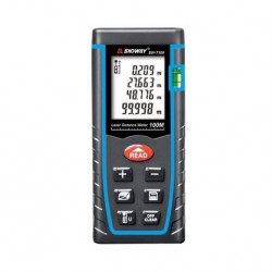 Telemetru laser profesional - Ruleta laser 100 m, SNDWAY, seria Profesional, precizie +/- 2mm, protectie IP54 (ploaie si praf), boloboc, placa reflectoare, Nivela circulara cu bula