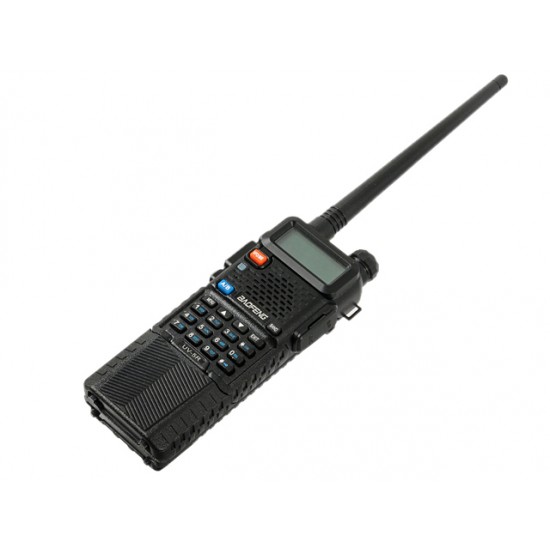 Statie radio portabila Baofeng UV-5R Putere 8W, acumulator 3800mAh, Dual Band VHF/UHF 136 - 174 MHz / 400-520 Mhz, casti cu microfon inclus