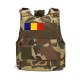 Vesta tactica Airsoft reglabila, camuflaj cu steagul Romaniei, marime S-M, Delta Soft Body Armor TAN