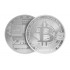 Moneda de colectie Bitcoin, argintie, pentru colectionari
