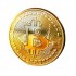 Moneda de colectie, decorativa, plus carcasa protectie, cryptomoneda Bitcoin, diametru 40 mm, Auriu