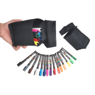 Set 12 Markere Uni Posca PC-1M in penar textil, Extra Fine Tip Pen