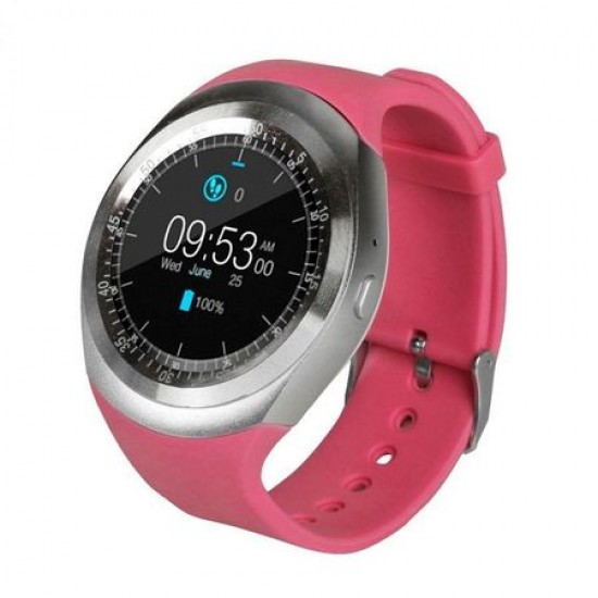 Ceas Smartwatch TarTek™ Y1 Pink, Ecran Touchscreen, Bluetooth, SIM Notificari, Pedometru Ceas Smartwatch TarTek™ Y1 Pink, Ecran Touchscreen, Bluetooth, SIM Notificari, Pedometru